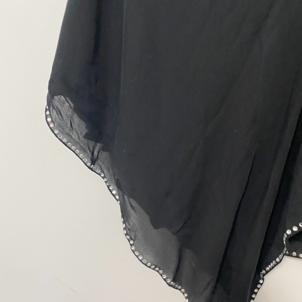 NEW Cacharel Black Poncho Wrap Sweater Size 42 - Picture 2 of 7